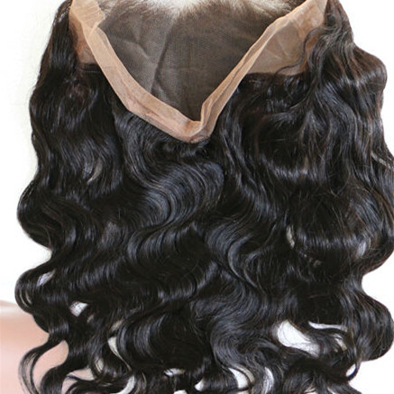 Real hair extensions virgin hair weft handle lace frontal 13*4  HN116